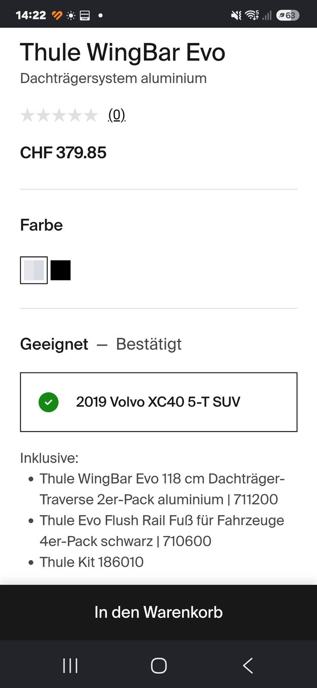 Thule Dachträger: Thule WingBar Evo für Volvo XC40 – Gebraucht aus Grenchen von Fluri1 4