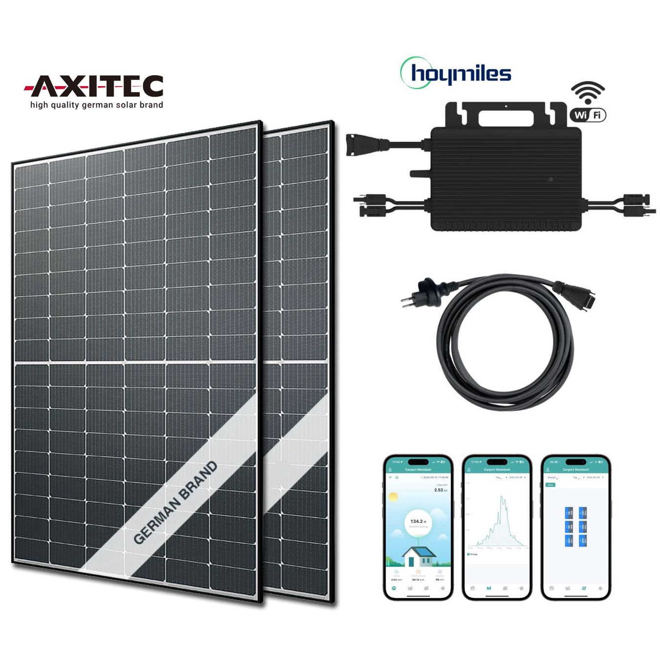 Dispositivi a energia solare: Balkonkraftwerk-Set AXITEC Solar 920Wp/600W Black Frame – Nuovo (secondo la descrizione) da Gams venduto da supersolarschweiz