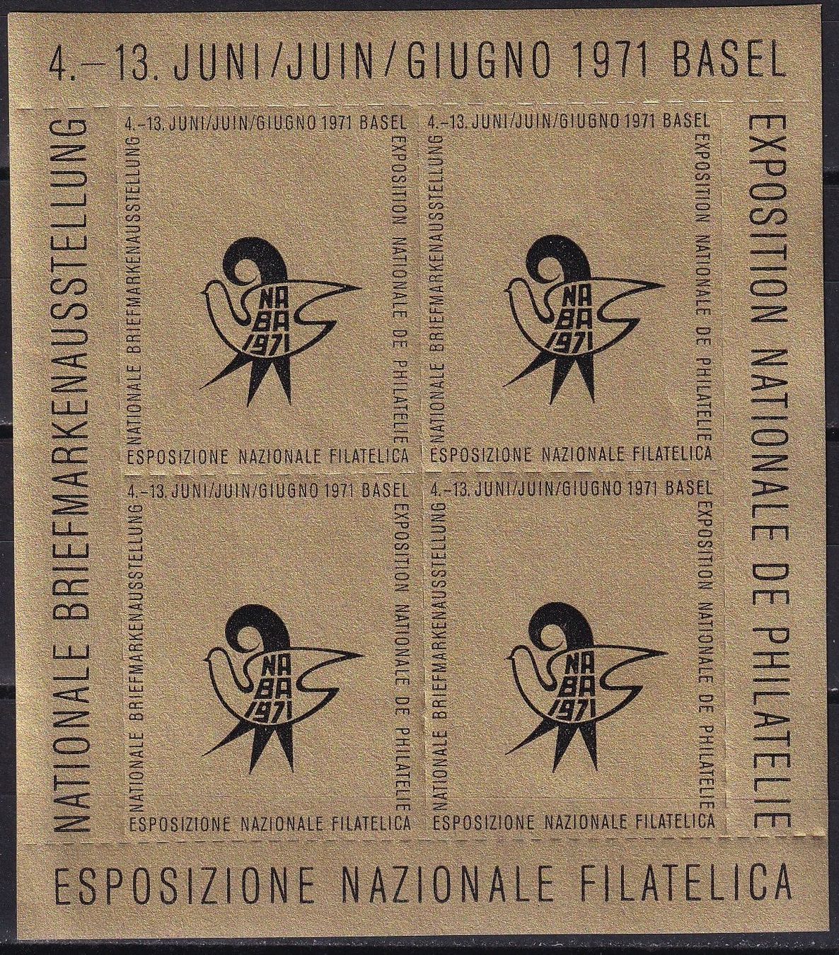 Tutti i francobolli: Vignettenblock Naba Basel 1971 ** – Nuovo (secondo la descrizione) da Olten venduto da clotaldi