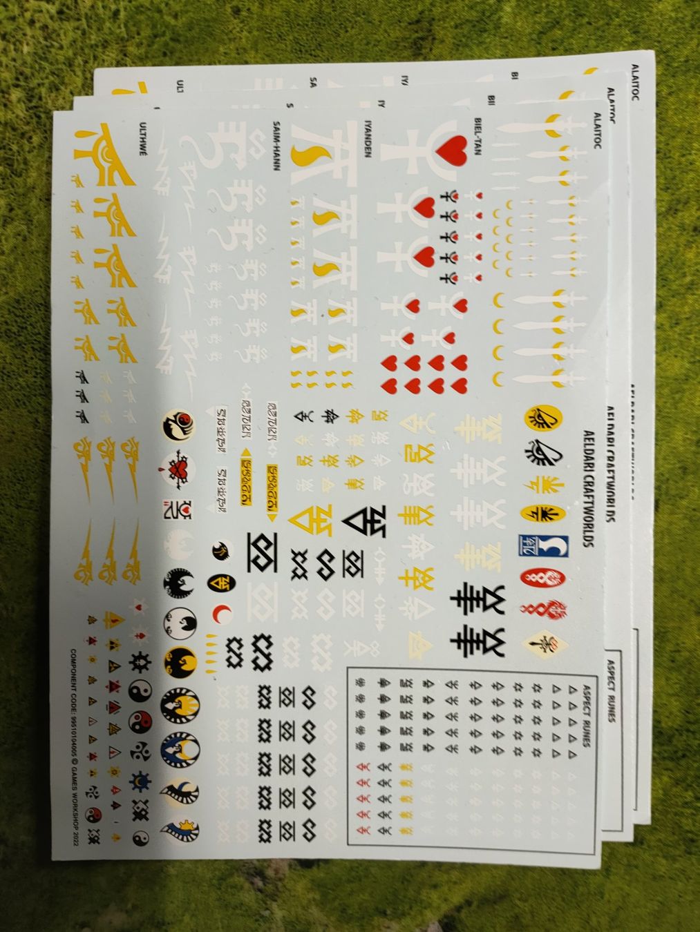 Sticker: Warhammer Eldars / Aeldari 1 Transfersheet / Aufkleber – Nuovo (secondo la descrizione) da Baden venduto da Araneus
