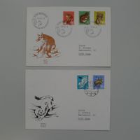 1966: PJ: J215-J219, ZWEI FDC's mit Illustration, sauber.