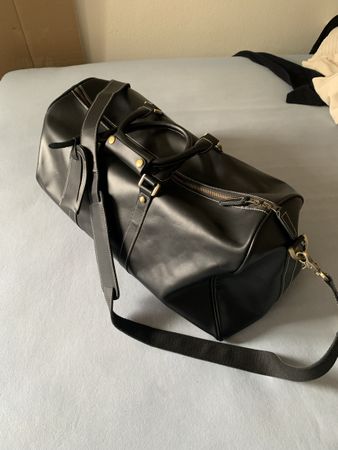 Reisetasche aus Leder (Schwarz) hochqualitativ