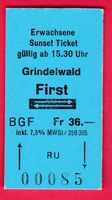 KARTON BILLETT, GRINDELWALD-FIRST, RETOUR, SUNSET ERWACHSENE
