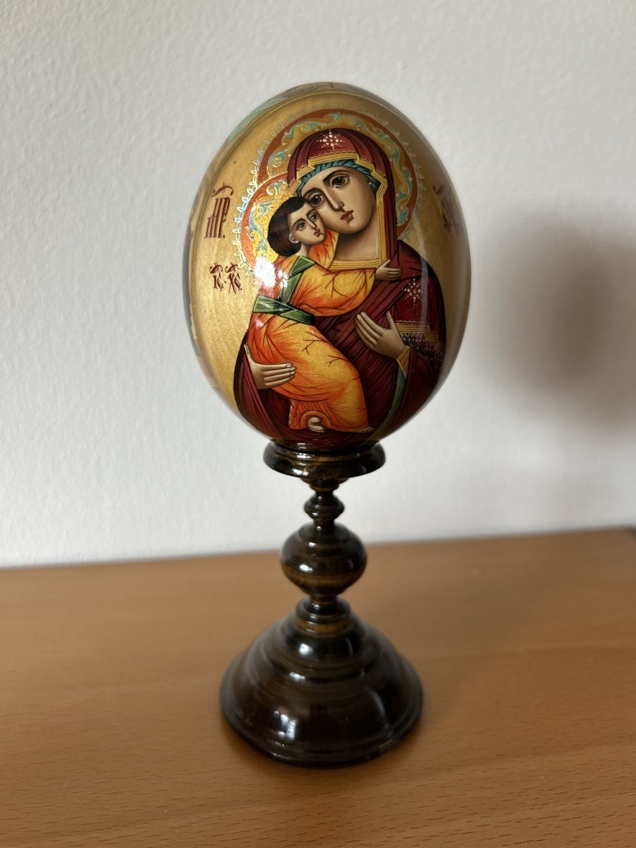 Tutte le decorazioni: Hand-Painted Religious Easter Egg on Stand - Unique! (52) – Nuovo (secondo la descrizione) da Bogis-Bossey venduto da jhenckaerts 1
