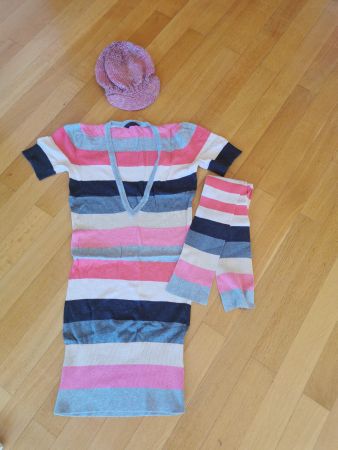 Strick Kleid mit passenden Schal, Grösse S