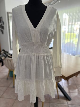 Vestito corto Zara bianco maniche lunghe taglia L