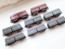 Kleinbahn 8 x H0 Schotterwagen/Selbstentladewagen Set