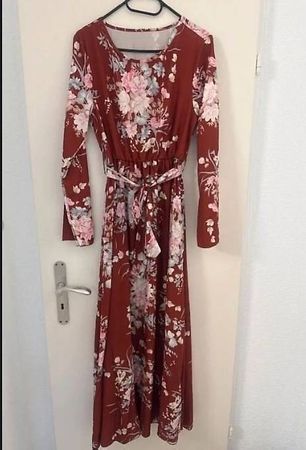 Sommerkleid Maxikleid flower Orange/braun Gr. M/38