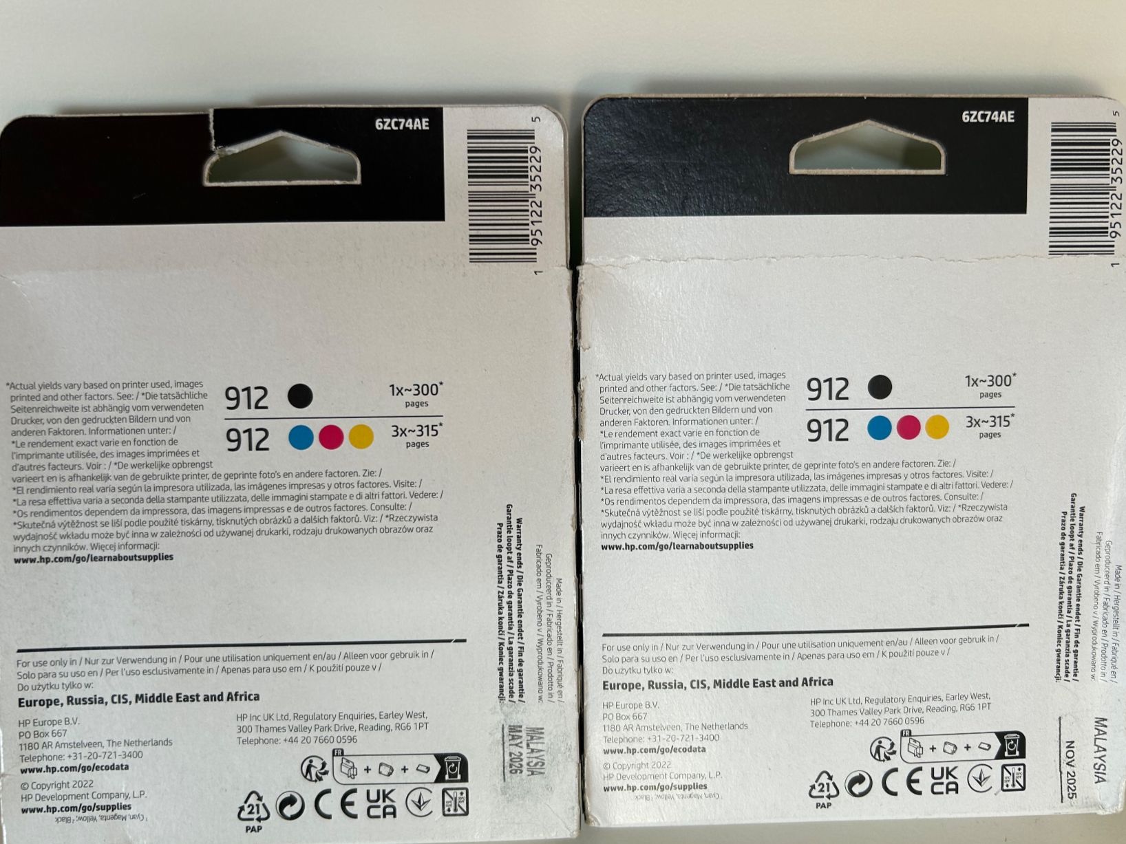 Hewlett Packard Druckerpatronen & Toner: HP 912 Druckerpatronen 4-pack - 2 Stück – Neu und originalverpackt aus Oberwil b. Zug von design_at_work 1