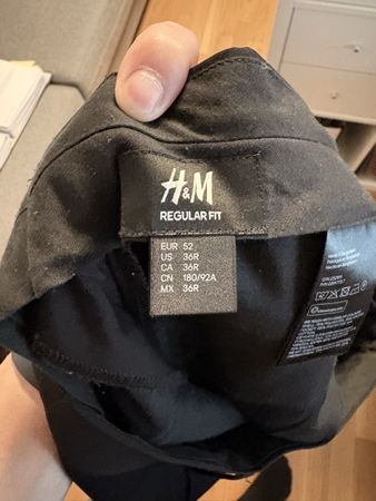 H&M Herren Anzughose Schwarz Gr. 52 Slim Fit Sommerhose Top
