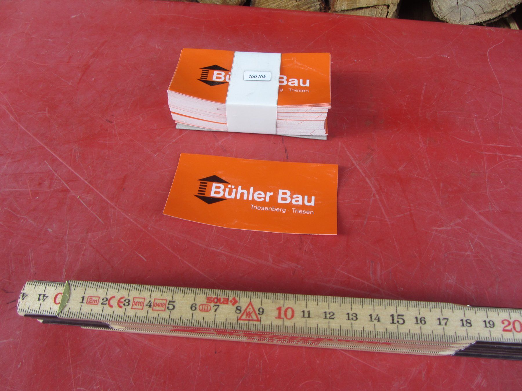 Sticker: 100 x Bühler Bau Triesenberg Sticker – Usato da Wolfhalden venduto da Quiria68