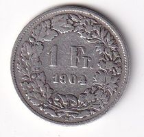 1  Franken Schweiz 1904 rar