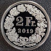 2 Franken 2019 pp / aus Münzsatz / in einer Münzkapsel