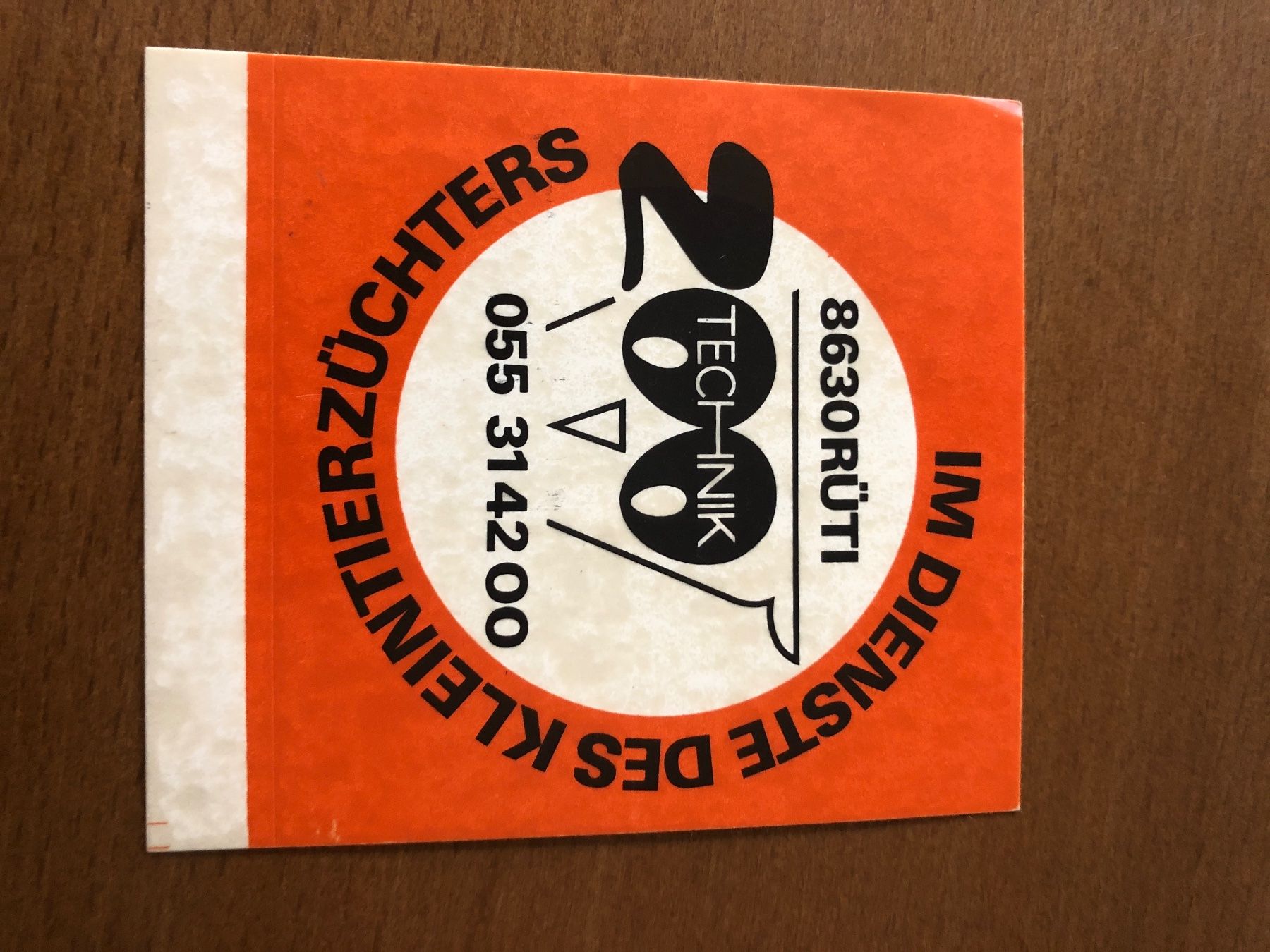 Aufkleber: Zoo Technik Rüti Abziehbild / Sticker / Kleber – Gebraucht aus Winterthur von cheerio97 1