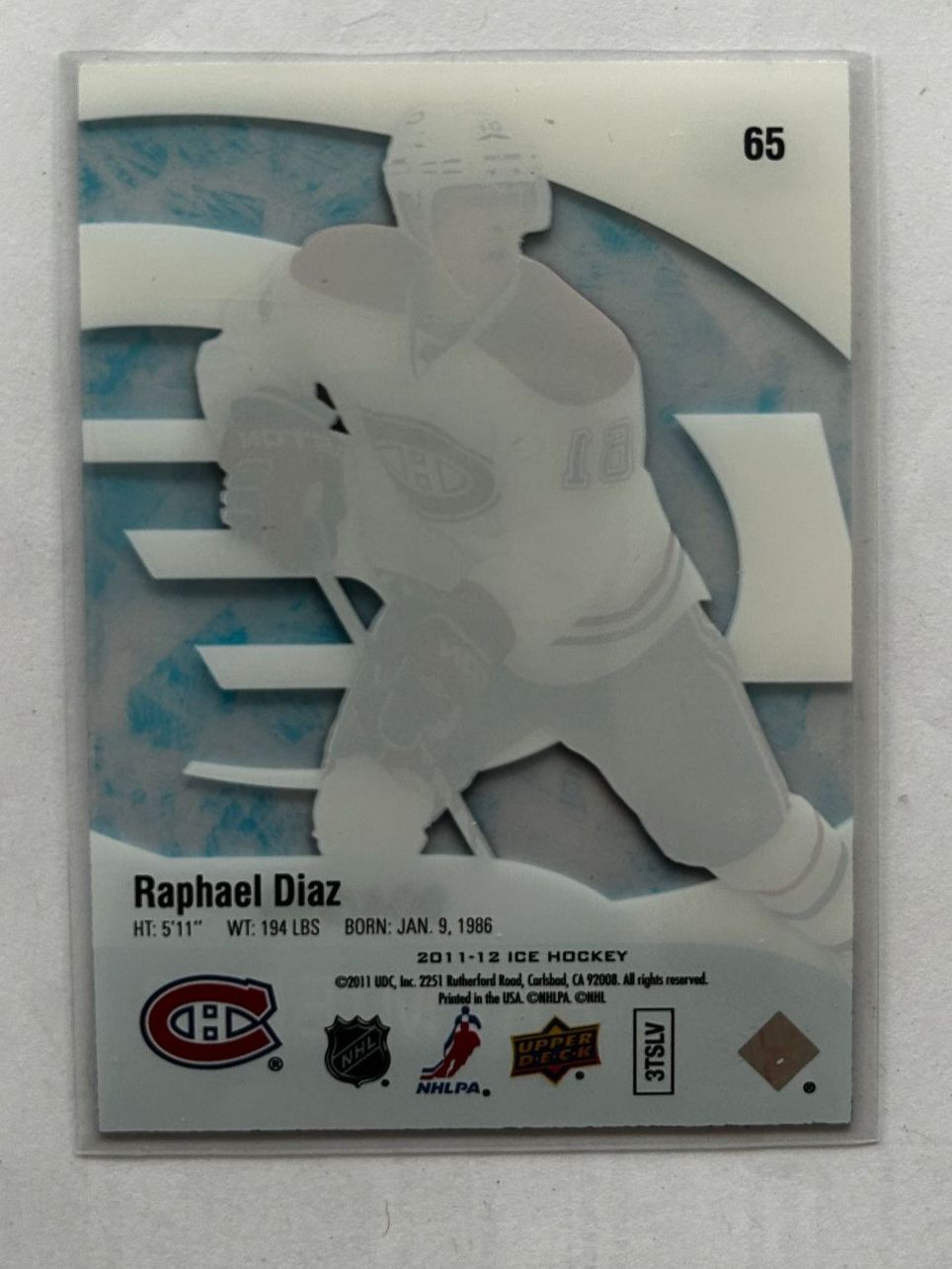 NHL Carte collezionabili: Upper Deck NHL Raphael Diaz, Ice Premiers nummieriert – Usato da Oberwil-Lieli venduto da Mhd 1