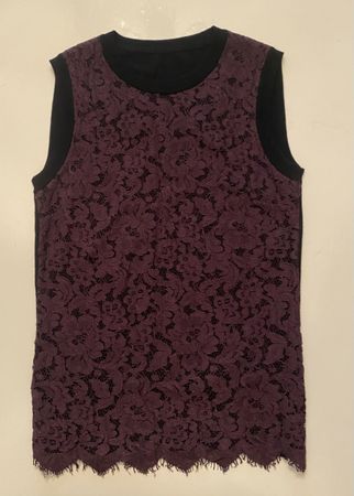 Dolce&Gabbana Top, Schwarz mit lila Spitze, Gr. S