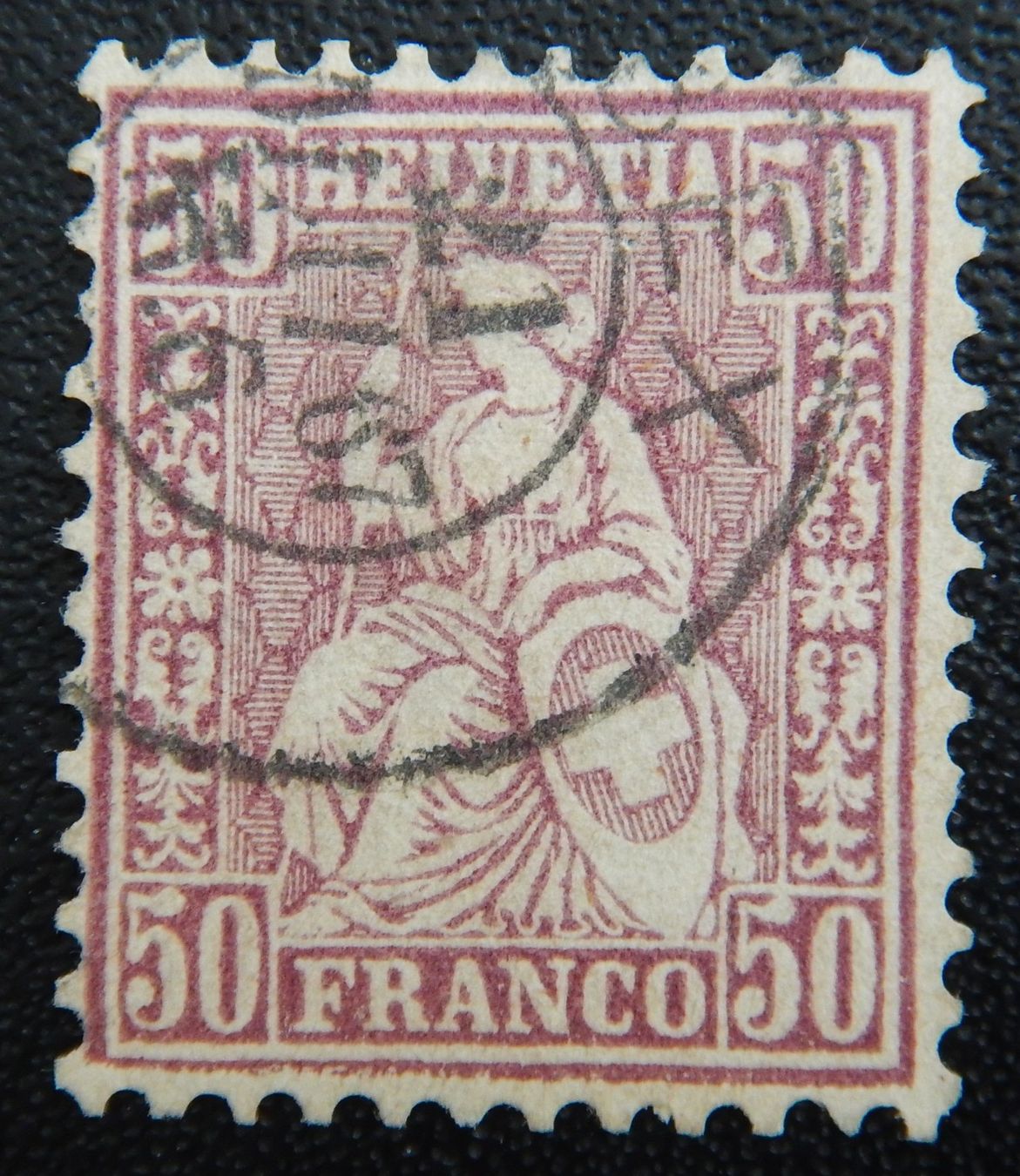 Tutti i francobolli: Schweiz Kat. 43 gest. 1867 Kat. 100 Fr. – Usato da Zürich venduto da Muehlekauf