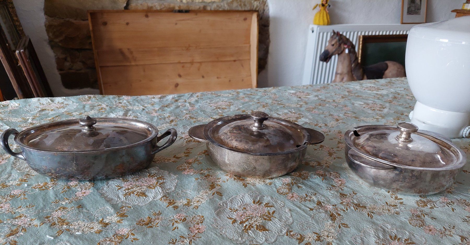 Ciotole: 3 Art Deco Caucieren, versilbert – Usato da Siblingen venduto da rantiques