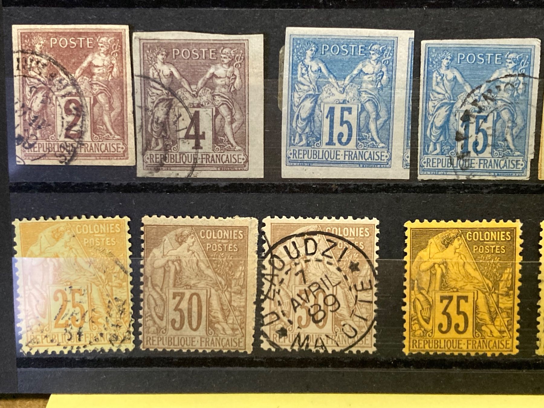 Tutti i francobolli: Konvolut Frankreich Colonies Postes – Usato da Bern venduto da Zauberkoenigin 7