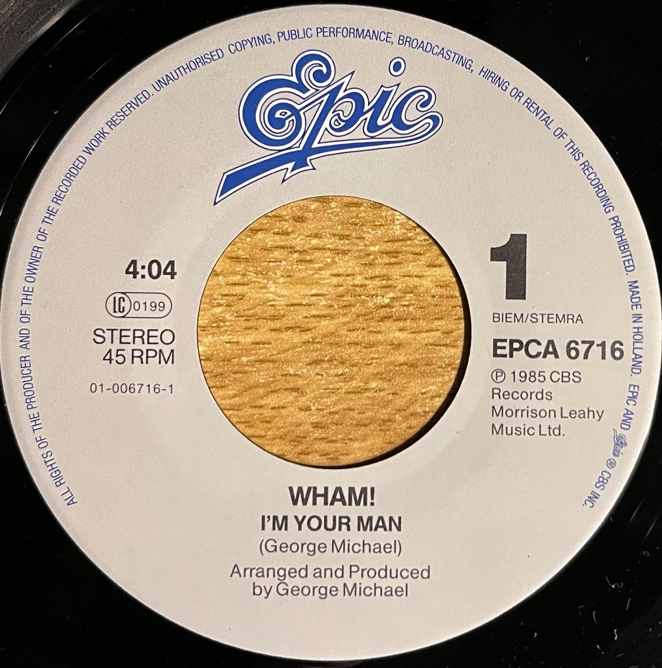 Schallplatten: WHAM! - I'M YOUR MAN – Gebraucht aus Bussigny von vinyl-pas-cher 2