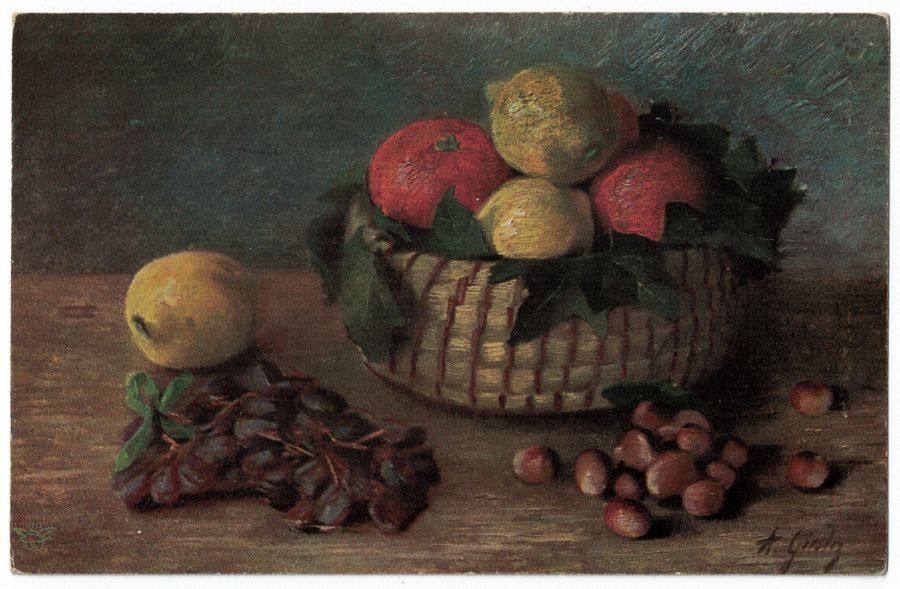 Cartoline postali: Kunst-AK, Stillleben, A. Giesler – Usato da Frauenfeld venduto da POML