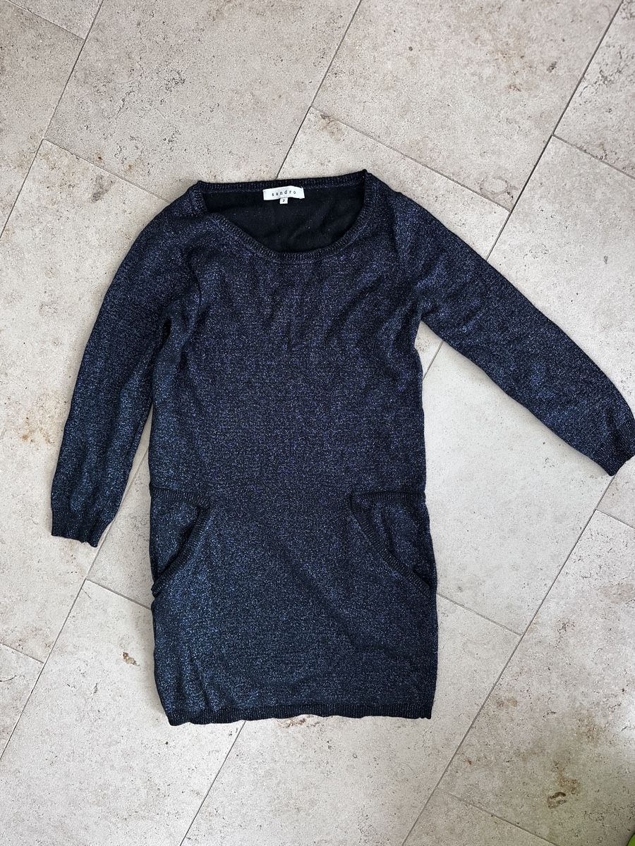 Sandro Vestiti: Sandro Kleid Dunkelblau Gr. 2 Glitzer   – Usato da Buchs SG venduto da Sunie