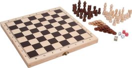 NEW JEUX CLASSIQUES 3 EN 1 DANS UN COFFRET EN BOIS