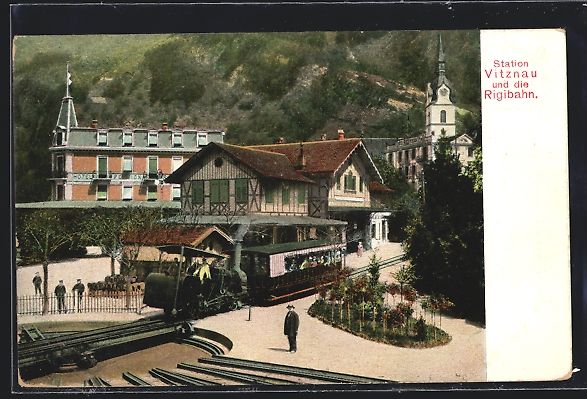 Cartoline postali: AK Station Viznau mit Rigibahn – Usato da Berlin venduto da bartko-reher