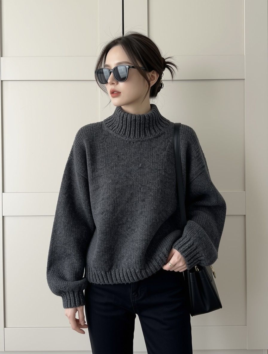 Pullover & Sweatshirts: Handgestrickter Wollpullover Rollkragen 100% Wolle – Gebraucht aus Langnau am Albis von Nataliehershlag