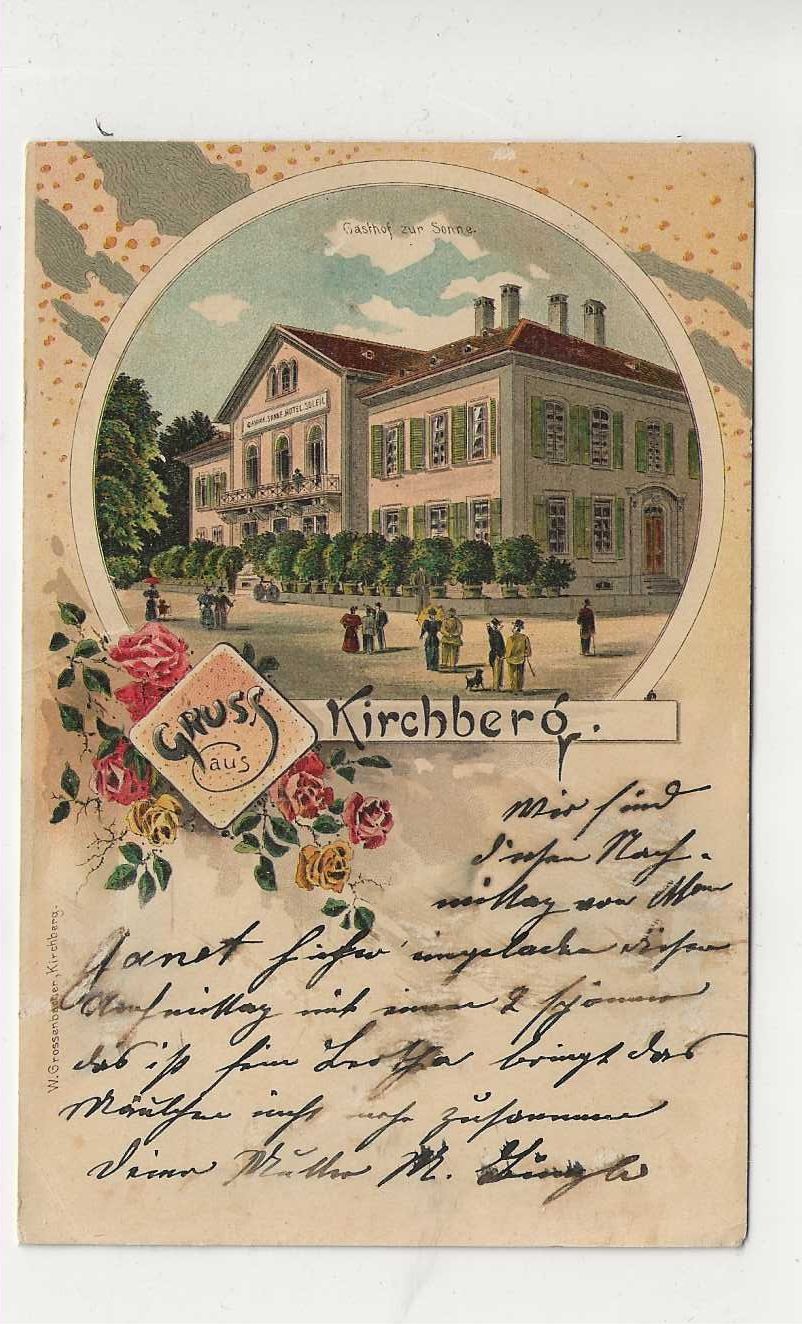 Cartoline postali: Kirchberg,  Litho, 1903 – Usato da Spiez venduto da Niesen20