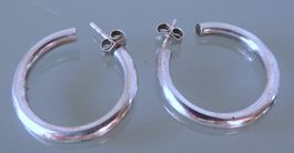 Silber 925 Creolen Ohrringe 24 / 3 mm