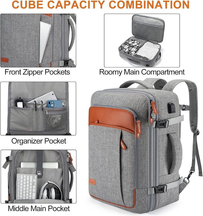Handgepäck 40L Reiserucksack Laptop Diebstahlsicher Rucksack (Neu und ...