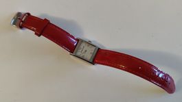 Emporio Armani Damenuhr, rot Leder, guter Zustand (WA)