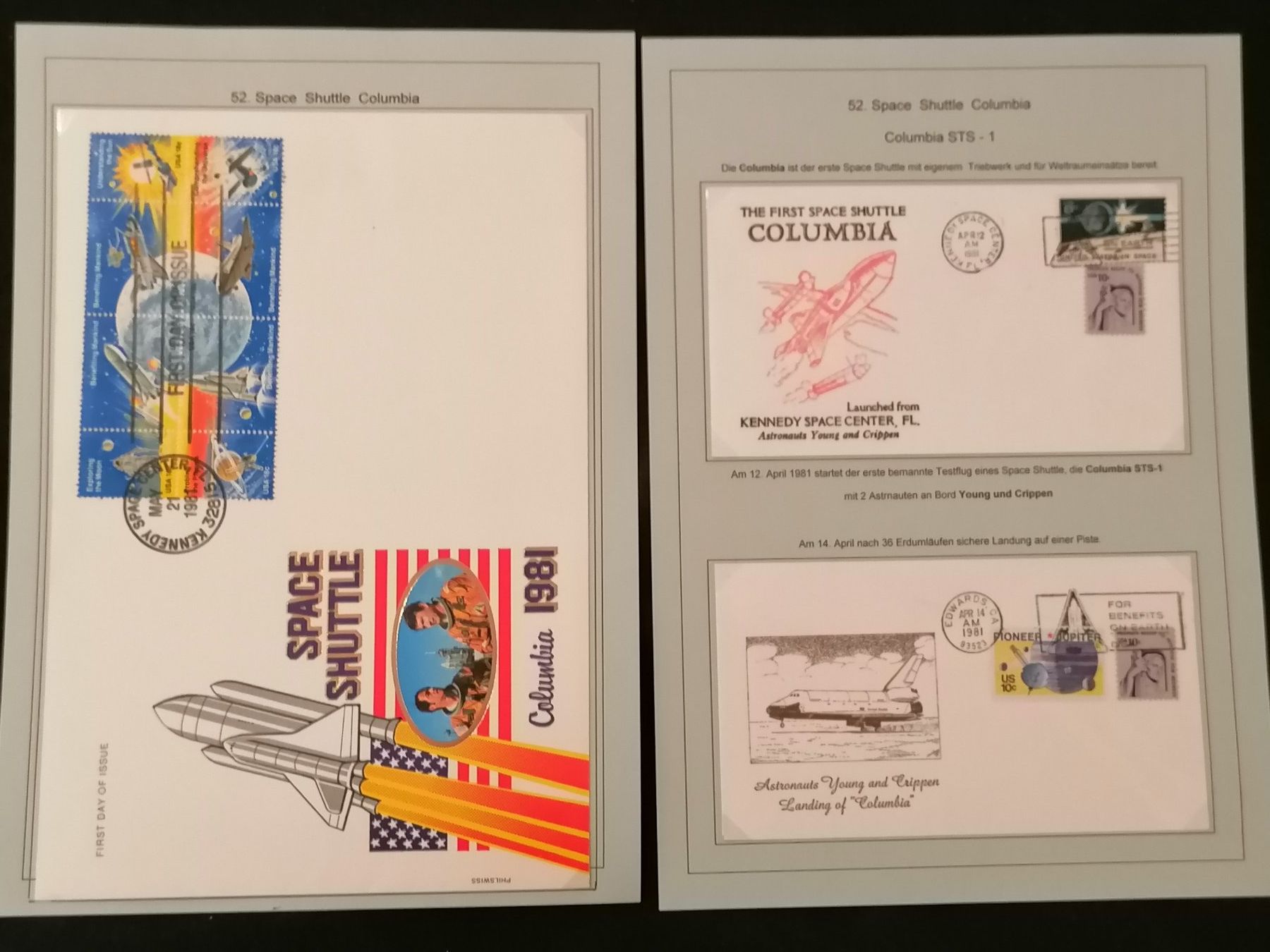 Tutti i francobolli: Space Shuttle Enterprise und Columbia Briefe ud Briefmarken – Usato da Wangen an der Aare venduto da Ute 6