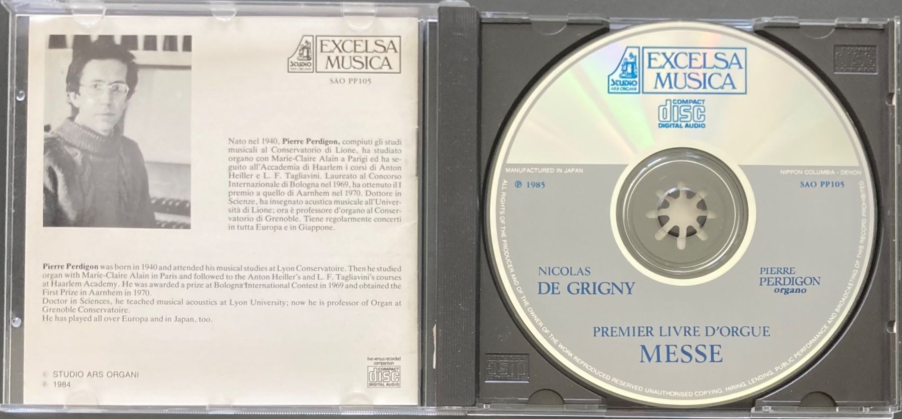 CD: NICOLAS DE GRIGNY / PIERRE PERDIGON - MESSE - PREMIER LIVRE – Usato da Poliez-Pittet venduto da Newtown-Records 2