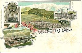 Einsiedeln SZ 4 Bild Litho 1902 Dorfansicht gut erhalten