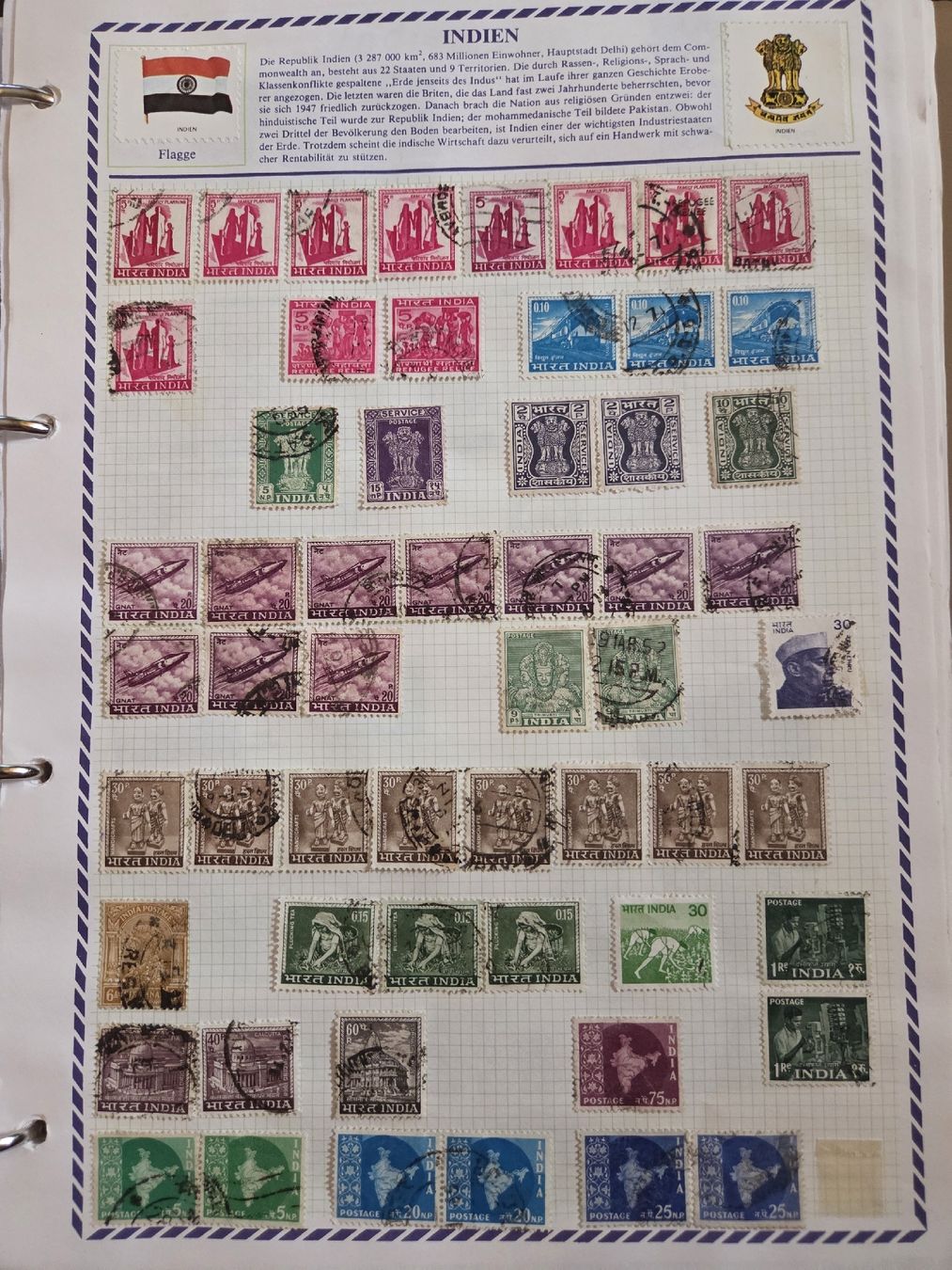 Alle Briefmarken: Exotische Briefmarken Indien – Gebraucht aus Riehen von str_2msn