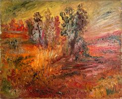 Karl Weber.  Bäume, 1959. Öl auf Leinwand.