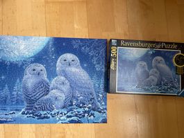 Puzzle Ravensburger - Eulen im Mondschein (Star Line) 500 T.