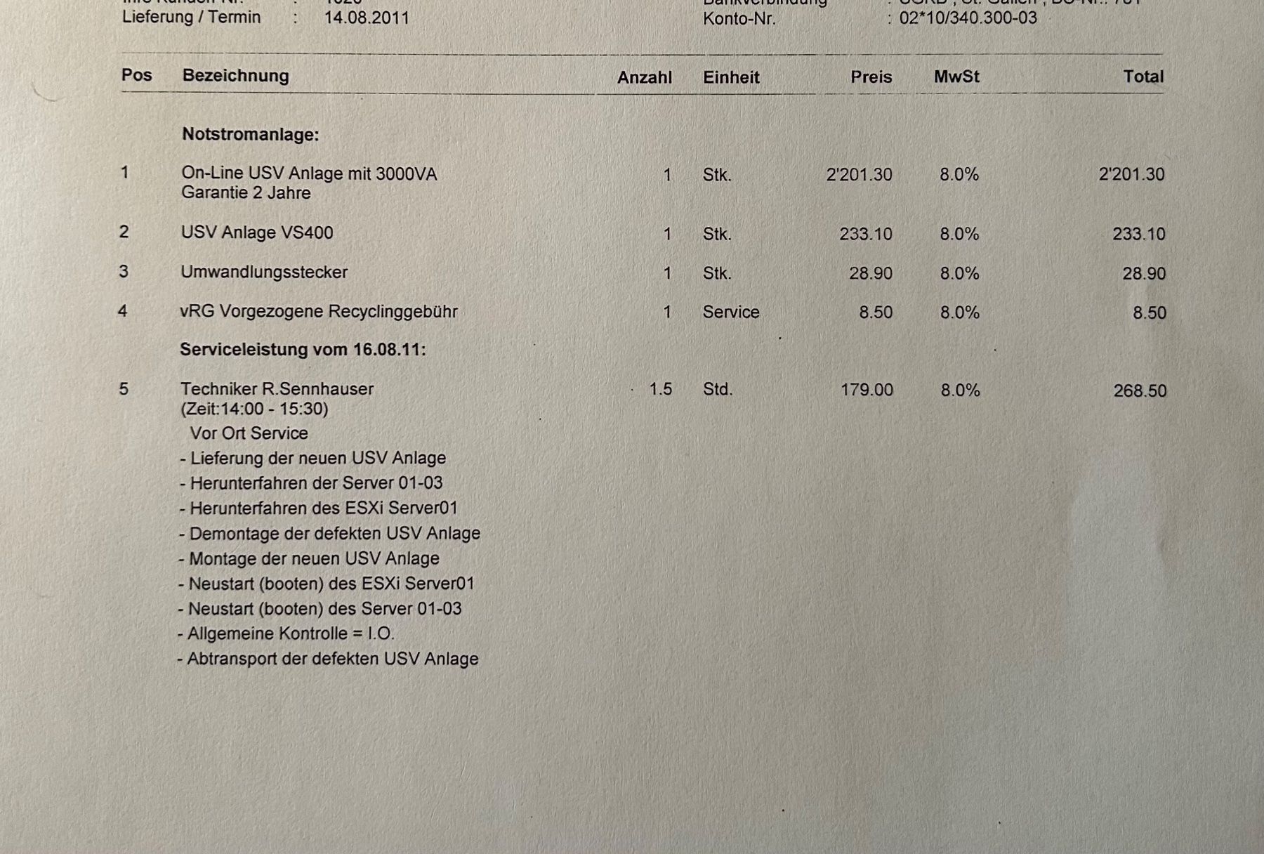 Alimentazione elettrica: Sicomec USV Anlage mit 3000VA - Notstromversorgung Server – Usato da Mörschwil venduto da philmensa 4