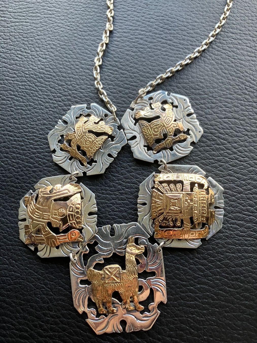 Ketten: Collier Aztec Cuzco Pérou, argent  925 et or, i – Gebraucht aus Peseux von CharmeCommerce 3