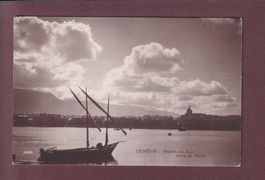 GENEVE depuis la rade - Barque du Léman - 1913