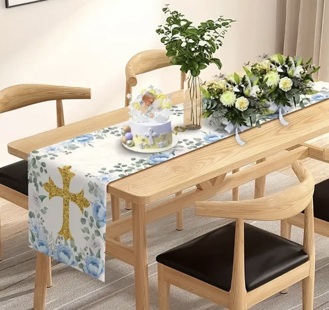 Alle Dekorationen: # DEKO - 2 Stk. Tischläufer ,,Taufe / Konfirmation / Kirche# – Gebraucht aus Bolligen von secondhand-with-love 2