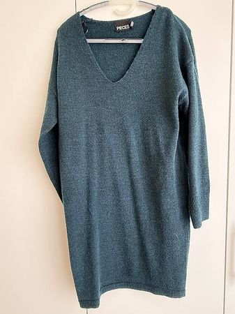 Türkisfarbenes Strickkleid, Gr XS