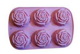 Seifen-Kerzen Silikonform Rosen 6-Loch