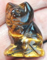 Deko Heilstein G-787 – Katze – Tigerauge 2x2,5cm