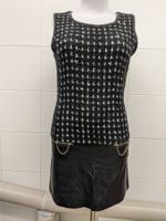 Damen Buklee Kleid mit Leder Ansatz Gr 36