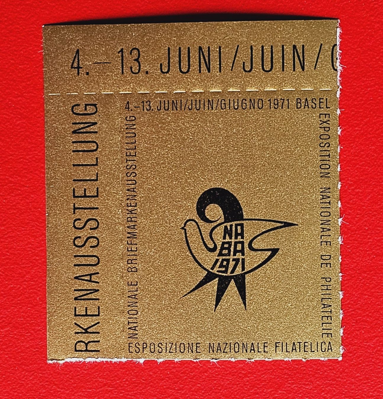 Alle Briefmarken: NABA BASEL VIGNETTE GOLD 1971** – Neu (gemäss Beschreibung) aus Düdingen von Quartierstrasse