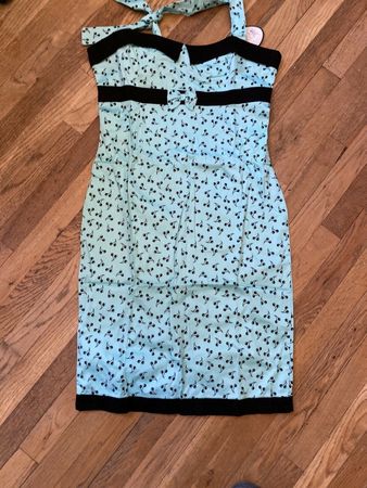 Collectif Kleid Cherry blau *NEU* 10 oder 12