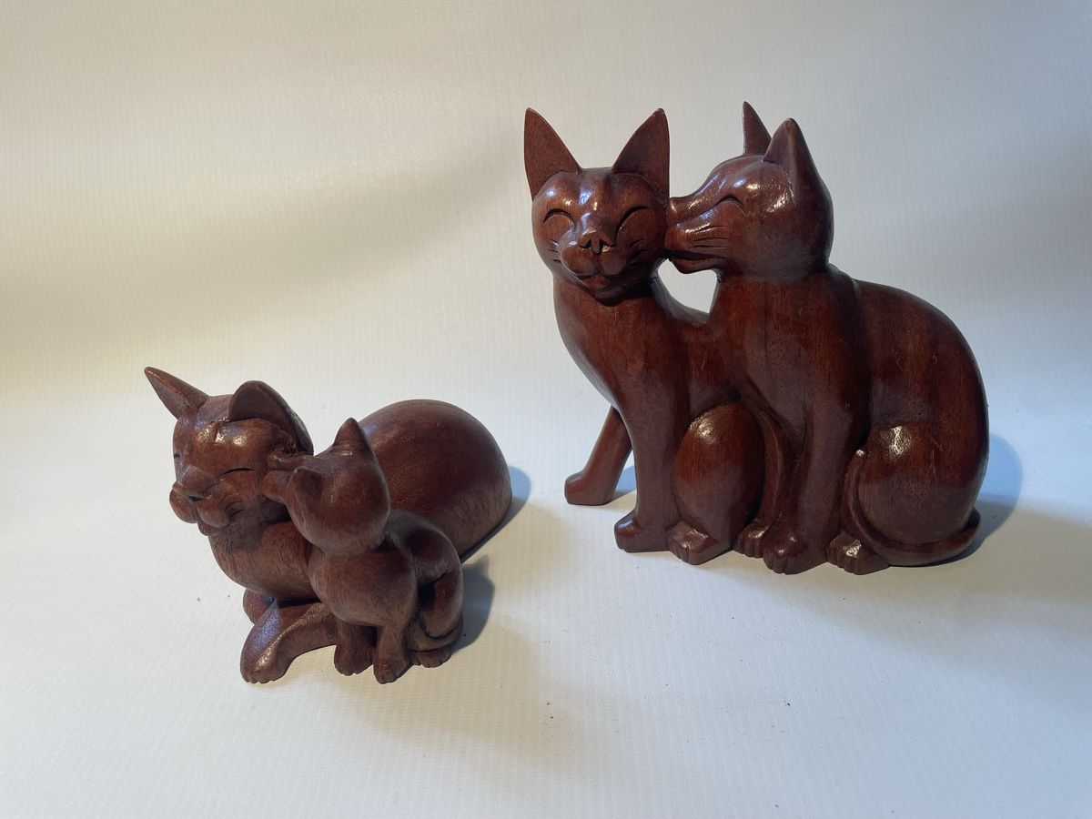 Figuren: Statues- pack 2 chats sculptés à la main  – Neu (gemäss Beschreibung) aus Renens VD von sas_6vhd